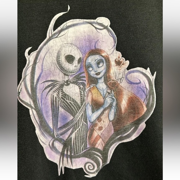 Disney The Nightmare Before Christmas Sally &Jack Sz L bf tunic Crewneck Sweater - Picture 2 of 6